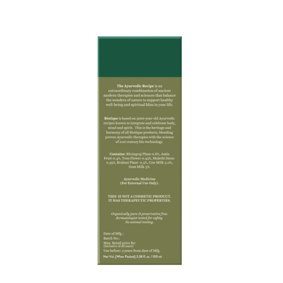 Biotique Bio Bhringraj Therapeutic Hair Oil - Intensive Hair Regrowth Treatment