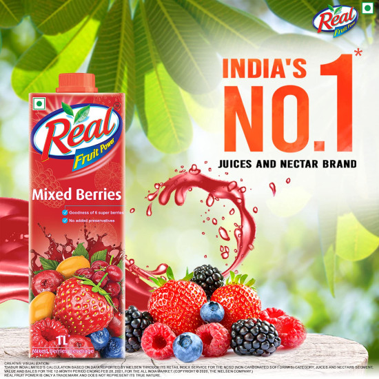 DABUR Real Mixed Berries Fruit Juice - Rich in Vitamin C