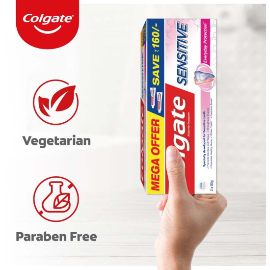 Colgate Sensitive Everyday Protection Toothpaste - Twin Pack for Sensitive Teeth