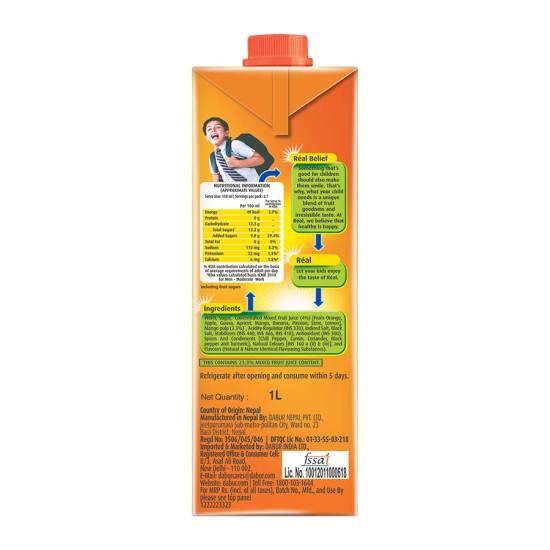 Real Masala Mixed Fruit Juice - 1L | No Added Preservatives - Refreshing Fruit Drink