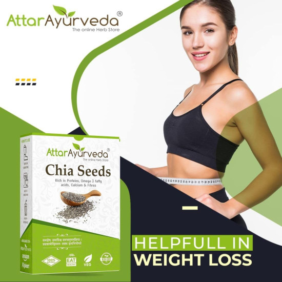 Attar Ayurveda Chia Seeds 250 gm - For Weight Management and Eating | Pure and Natural | Preservative-free | Non-GMO | Clean and Sorted | Rich in Calcium, Protein, Omega-3 & Fibre |