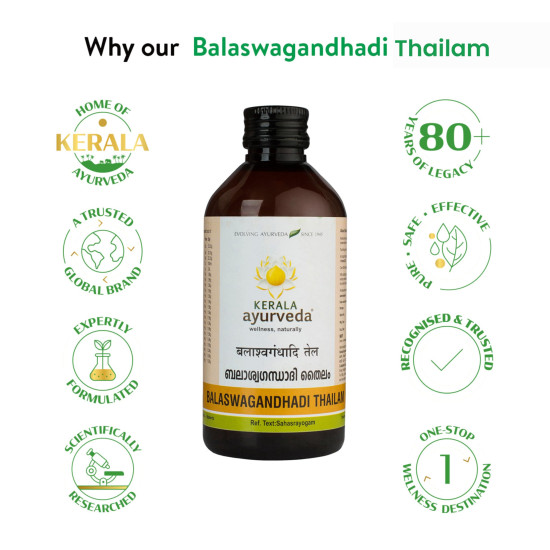 KERALA Ayurveda Balaswagandhadi Tailam 200ml - Improved Muscle Strength