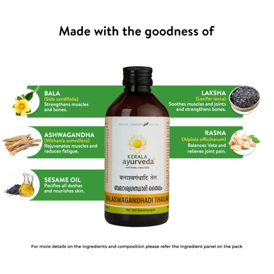 KERALA Ayurveda Balaswagandhadi Tailam 200ml - Improved Muscle Strength