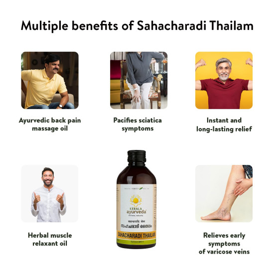 Kerala Ayurveda Sahacharadi Thailam 200ml - Ayurvedic Back Pain Relief Oil
