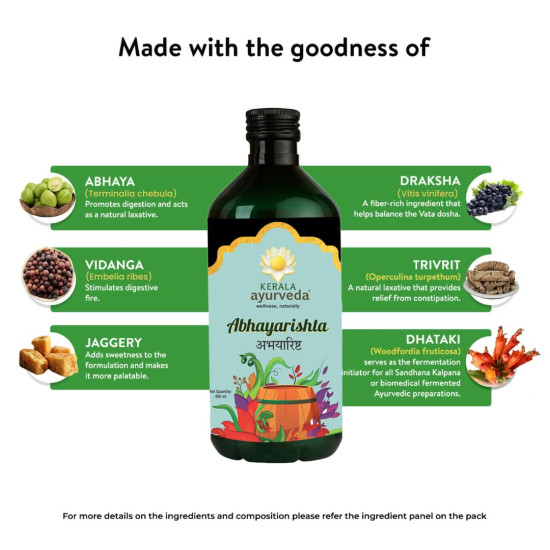 Kerala Ayurveda Abhayarishta 450ml - Natural Constipation Relief Kerala Ayurveda Abhayarishta 450ml - Natural Constipation Relief