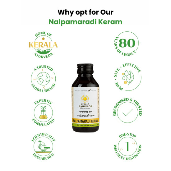 Kerala Ayurveda Nalpamaradi Keram 100ml - Herbal Detan Oil for All Skin Types