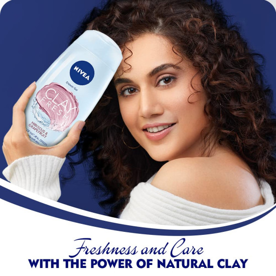 NIVEA Body Wash 250 ml - Clay Fresh Hibiscus & Grapefruit - Deep Cleansing