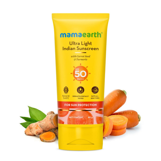 Mamaearth Ultra Light Indian Sunscreen - SPF 50 PA+++ Protection Mamaearth Ultra Light Indian Sunscreen - SPF 50 PA+++ Protection