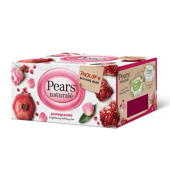 Pears Natural Pomegranate Brightening Bathing Soap Bar - 100% Natural Ingredients