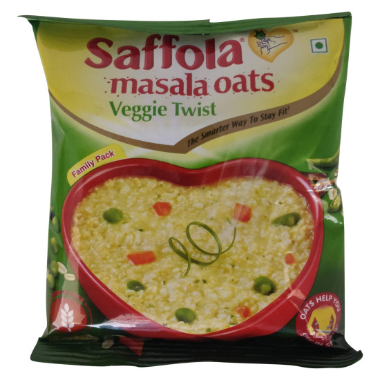 Saffola Masala Oats - Veggie Twist, 120 g - Tasty and Healthy Breakfast