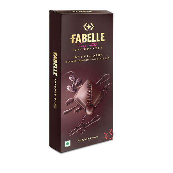 Fabelle Intense Dark - Large Luxury Dark Chocolate Bar with 84% Dark Choco Mousse