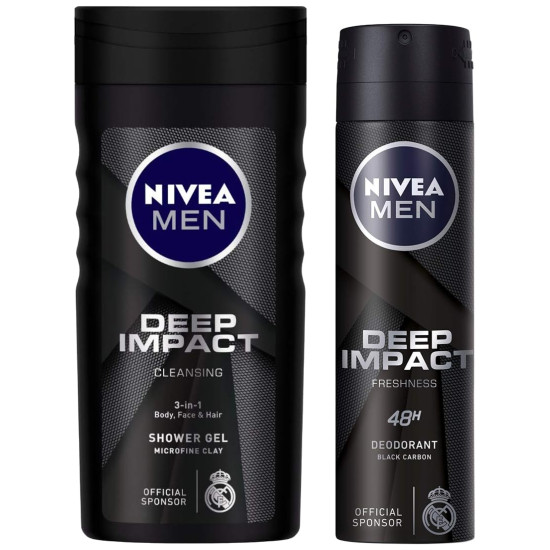 NIVEA Deodorant & Shower Gel for Men - Deep Impact Freshness & Cleansing