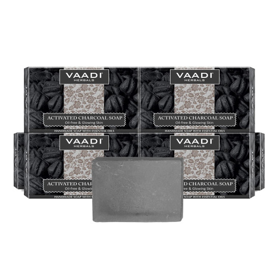 Vaadi Herbals Activated Charcoal Soap - Deep Cleansing & Exfoliation