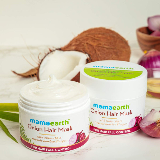 Mamaearth Onion Hair Mask - Reduces Hair Fall & Repairs Damaged Hair