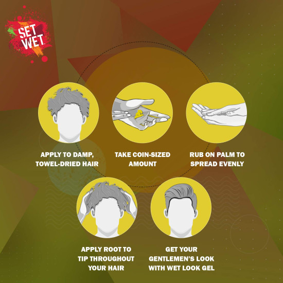 Set Wet Daily Hair Styling Gel for Men - Light Hold & Shine