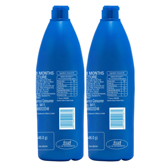 Parachute 100% Pure Coconut Oil - 600 ml Pack of 2
