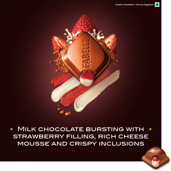 Fabelle Strawberry Cheesecake Luxury Milk Chocolate Bar - Exquisite Dessert Experience