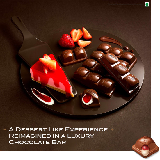 Fabelle Strawberry Cheesecake Luxury Milk Chocolate Bar - Exquisite Dessert Experience