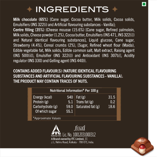 Fabelle Strawberry Cheesecake Luxury Milk Chocolate Bar - Exquisite Dessert Experience