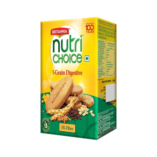 NutriChoice Digestives 5 Grain - Healthy Snack Biscuits