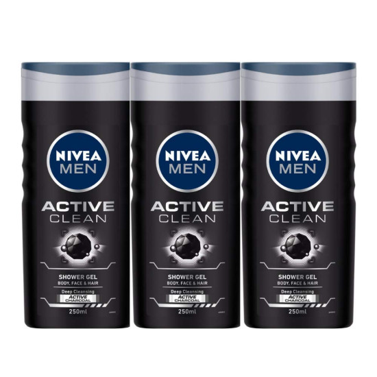 Nivea Men Active Clean Shower Gel - Invigorating Freshness and Care
