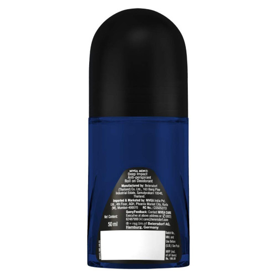 Nivea MEN Deep Impact Freshness Deodorant Roll-On - Long-lasting Freshness