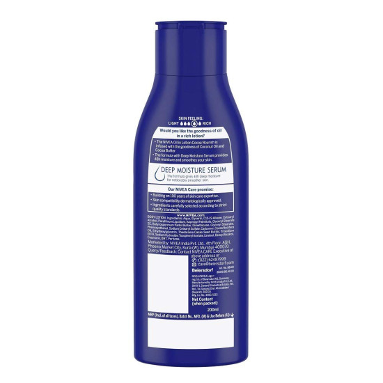 Nivea Cocoa Nourish Oil In Lotion - Intensive Care for Dry Skin