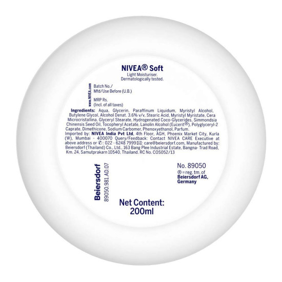 NIVEA Soft Moisturizer for Moisturising (Normal Skin) 400ml - Quick Absorbing Formula