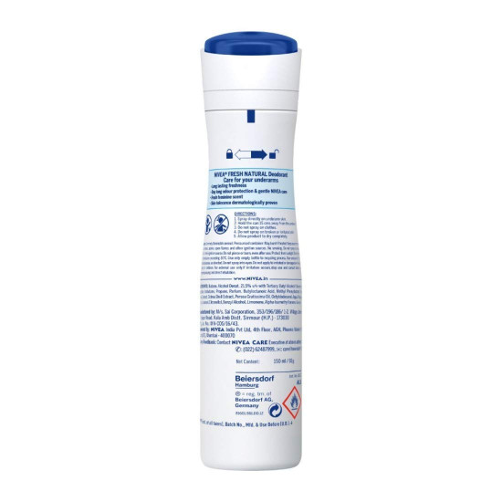 NIVEA Fresh Natural Deodorant For Women - Long Lasting Fragrance