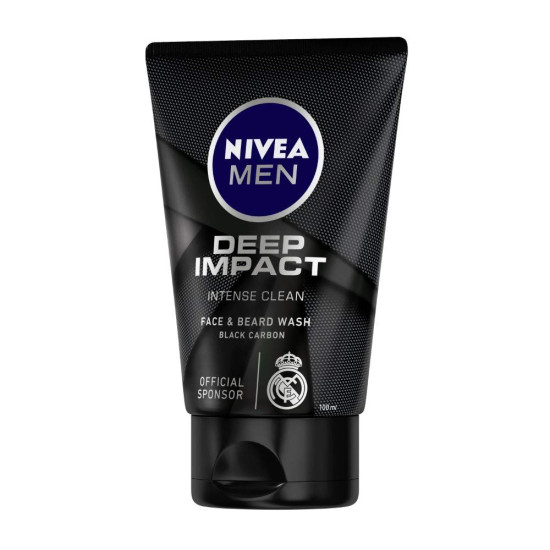 NIVEA Men Deep Impact Intense Clean Face Wash - Deep Cleansing with Black Carbon