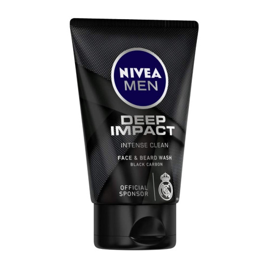 NIVEA Men Deep Impact Intense Clean Face Wash - Deep Cleansing with Black Carbon