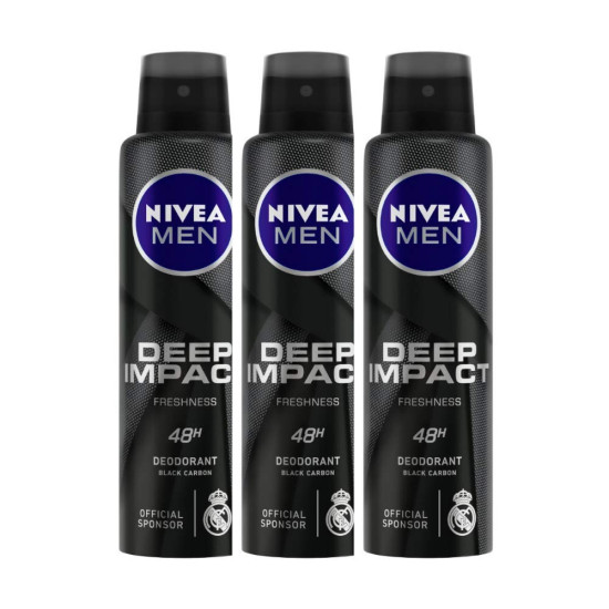 Nivea Deep Impact Freshness Deodorant Spray For Men - Long-lasting Freshness