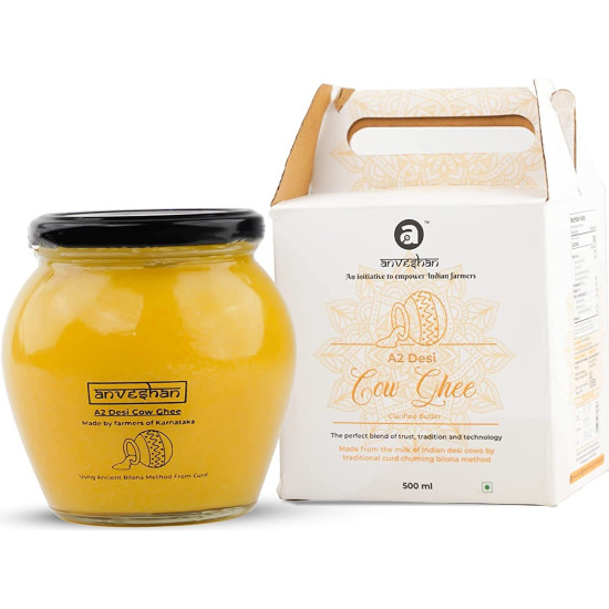 Anveshan A2 Cow Ghee 500 ml - Pure & Natural Bilona Method