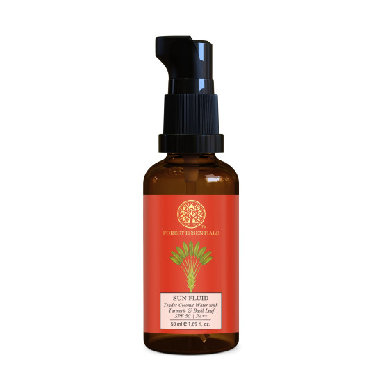 Forest Essentials Sun Fluid Sunscreen SPF 50 PA++ - Lightweight & No White Cast