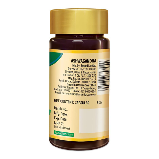 Zandu Ashwagandha 60 Veg Caps | 100% Pure Ashwagandha Root Extract | Scientifically Proven for Stress Relief With 5X Withanolide*| Boosts Immunity & Stamina | Rejuvenates Mind & Body| No Preservatives