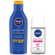 Nivea Deodorant Roll On & Sun Moisturising Lotion - Whitening & SPF 50 Protection
