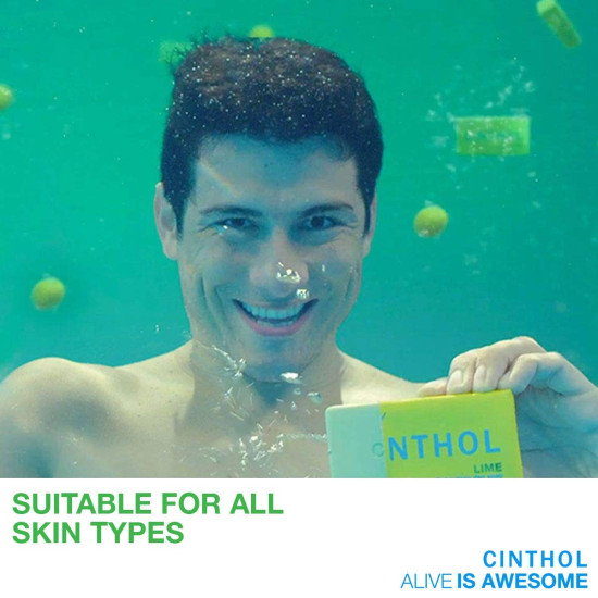 Cinthol Lime Soap, 100g (Pack of 6) - 99.9% Germ Protection & Lime Fresh Fragrance