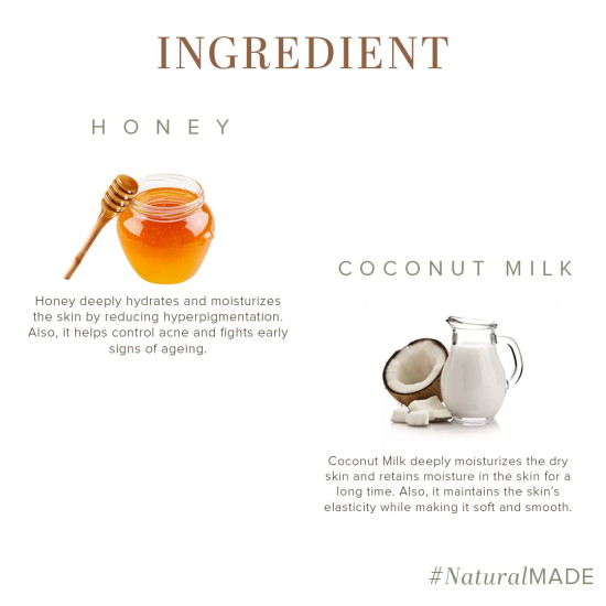 Khadi Natural Herbal Coconut Milk & Honey Soap - Nourishing & Moisturizing