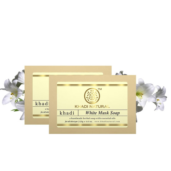 Khadi Natural White Musk Handmade Soap - Herbal Skin Rejuvenation