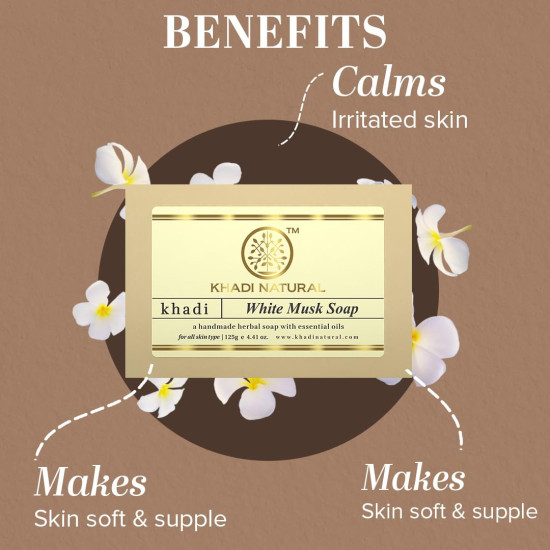 Khadi Natural White Musk Handmade Soap - Herbal Skin Rejuvenation