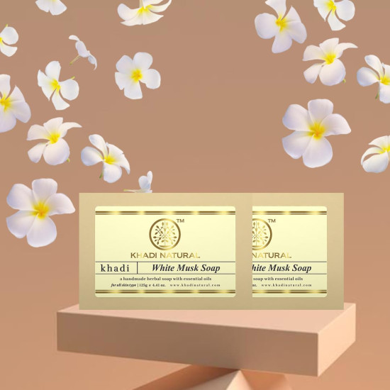 Khadi Natural White Musk Handmade Soap - Herbal Skin Rejuvenation