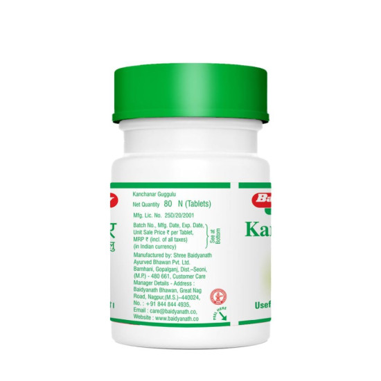 Baidyanath Kanchnar Guggulu 80 Tablets, Pack of 4