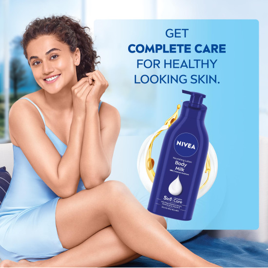 NIVEA Nourishing Body Milk 600ml - 48H Moisturization with Almond Oil