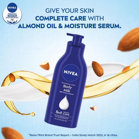 NIVEA Nourishing Body Milk 600ml - 48H Moisturization with Almond Oil