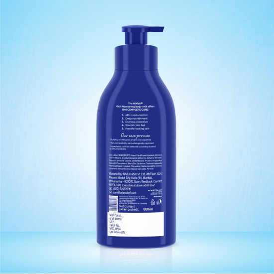 NIVEA Nourishing Body Milk 600ml - 48H Moisturization with Almond Oil