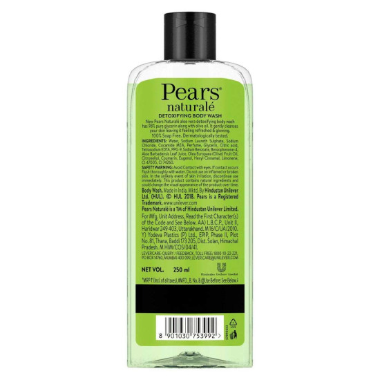 Pears Naturale Detoxifying Aloe Vera Body Wash - 100% Natural Ingredients