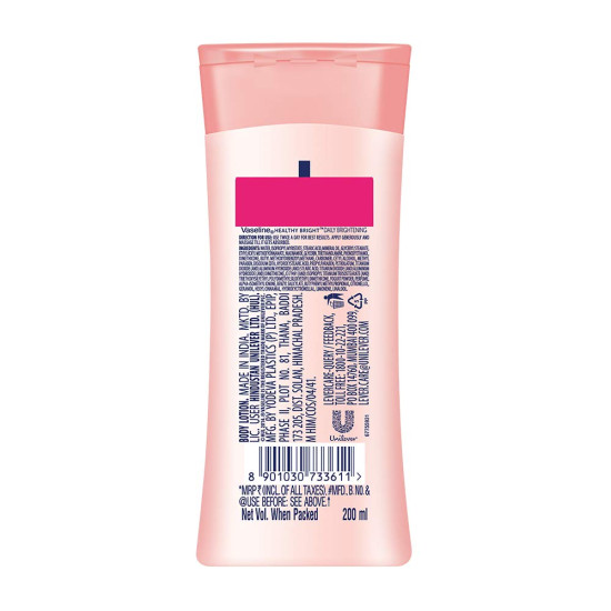 Vaseline Healthy Bright Daily Brightening Body Lotion - Fast Absorbing & Non-Greasy