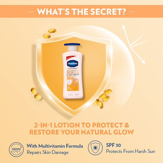Vaseline Healthy Bright Sun + Pollution Protection Daily Moisturizer - SPF 30, 400ml