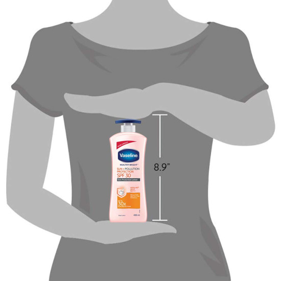 Vaseline Healthy Bright Sun + Pollution Protection Daily Moisturizer - SPF 30, 400ml
