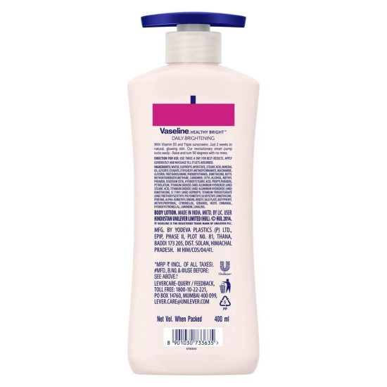 Vaseline Healthy Bright Body Lotion 400ml - Daily Brightening Moisturizer